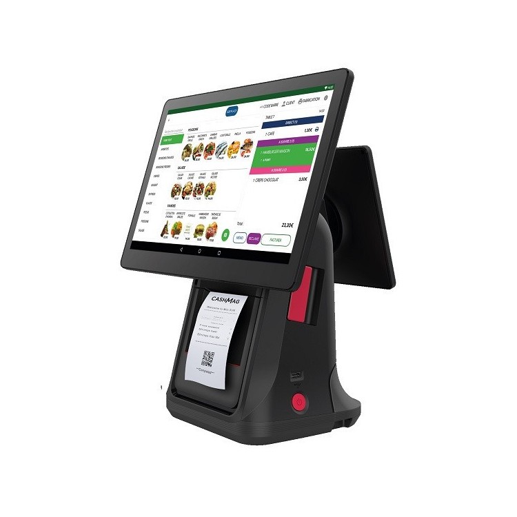 Caisse Enregistreuse Tactile NF525 Design Double Ecran - Sans Abonnement